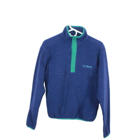 LL Bean Bean's Classic Fleece Pullover Sweater Blue Size XXS - Picture 1 of 10